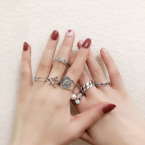 Personality retro open ring Net red tide mixed joint ring index finger ring and decorative decorations for men and women