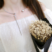 Personality Temperament Stars Cross Collar Tassel Necklace Diamond choker Women Simple Joker with Accessories