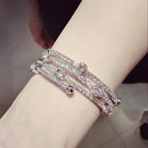 South Koreas new rhinestone-set multi-layer bracelet three-layer elastic bracelet 3-layer bracelet fashion wild Korean version of the decoration