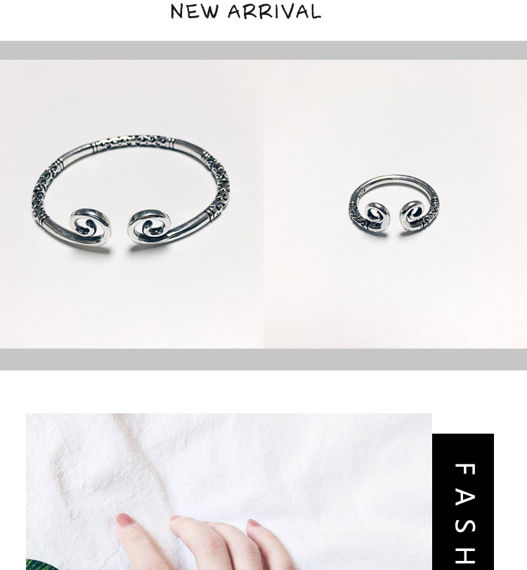 Qitian Dasheng Ngộ Không chặt chẽ chính tả lời nguyền vàng hoop stick bracelet nhẫn set retro nam giới và phụ nữ vài vòng đeo tay bracelet trang sức vòng bạc cho bé