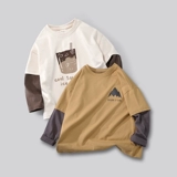 班比纳 Осенний хлопковый детский базовый приятный телу лонгслив для мальчиков, детская одежда, подходит для подростков