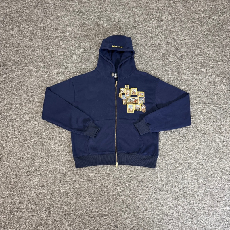 Derschutz Gallery Badge Embroidered Hooded Zipper Sweatshirt, Unisex Loose Casual Cardigan Jacket Derschutz Gallery Badge Embroidered Hooded Zipper Sweatshirt, Unisex Loose Casual Cardigan Jacket