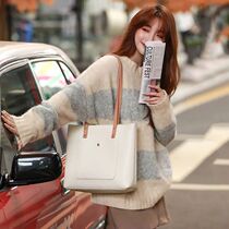 Hong Kong fashion bag women's 2021 new Korean version of large capacity shoulder bag leather casual tote bag women