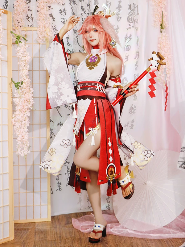 Genshin Impact COS phiên bản cao cấp của Yae Shenzi phù hợp với trò chơi cosplay trang phục phim hoạt hình hai chiều quần áo nữ gợi cảm