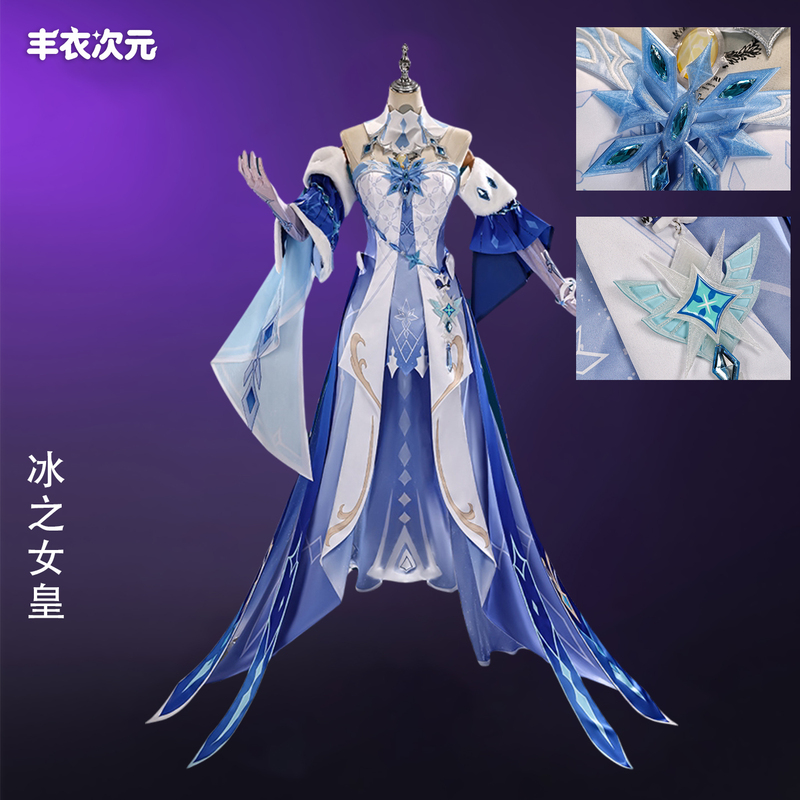 [in Stock] Genshin Impact Cosplay Costume Anna Anastasia Ice Queen Outfit Cosplay Anime Game Costume