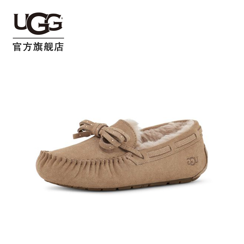 UGG2021秋冬新款女士便鞋平底鞋一脚蹬豆豆鞋毛单鞋 1120880