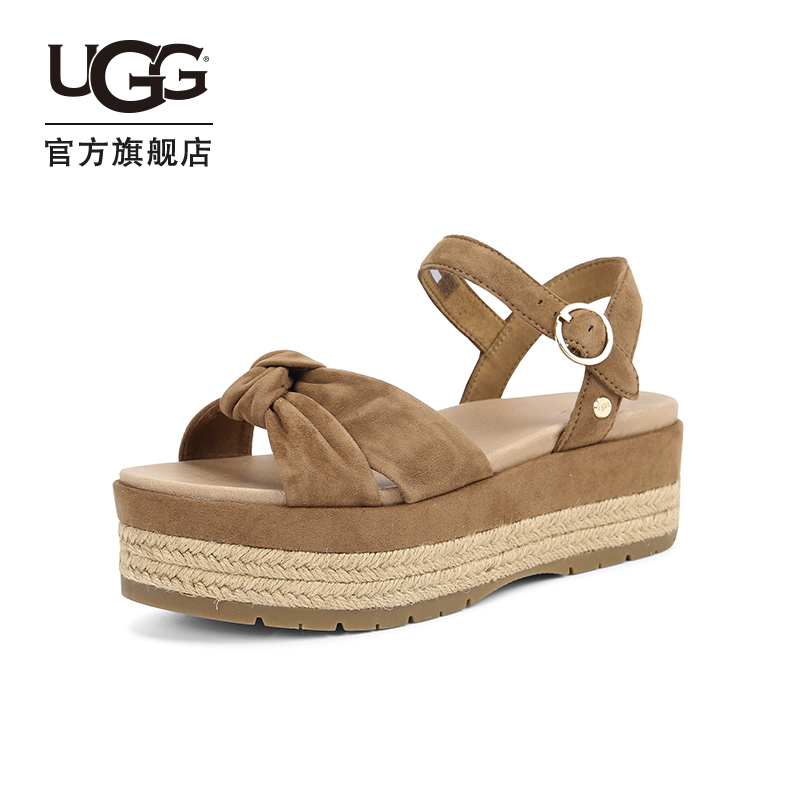 UGG2021春夏女士凉鞋松糕蝴蝶结时尚凉拖鞋明星同款 1117962