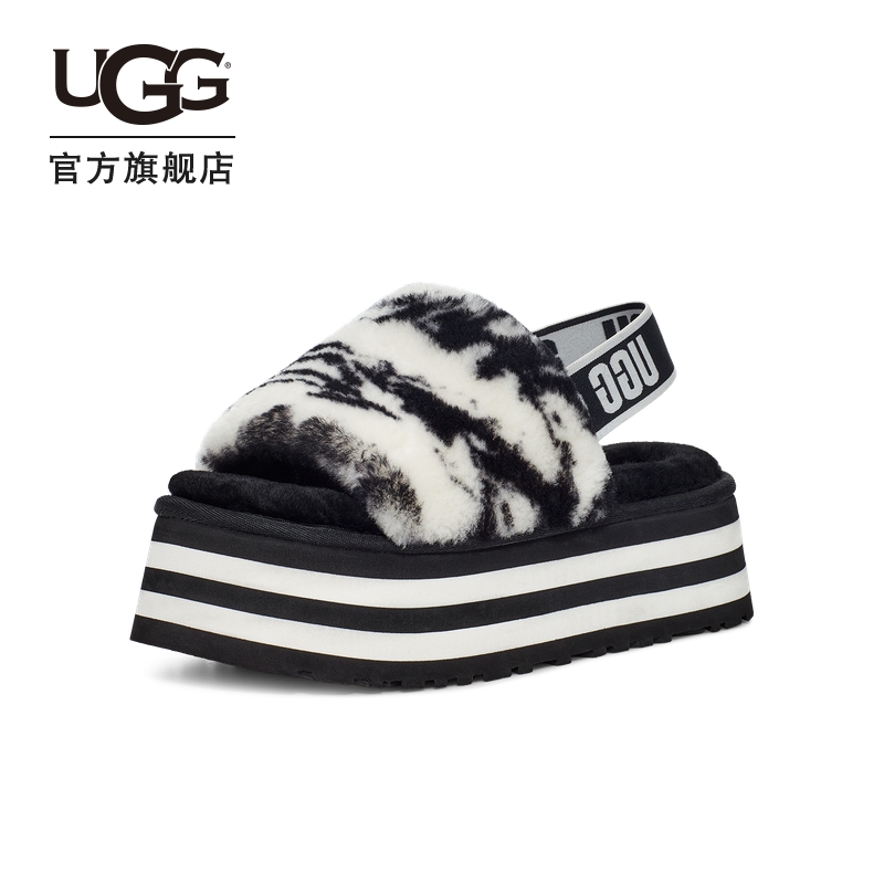 UGG2021秋冬新款女士凉鞋时尚厚底毛毛拖鞋明星同款1122032