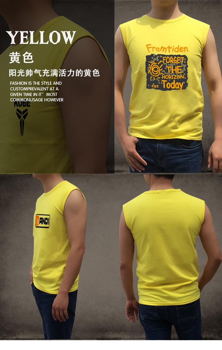 Không tay t-shirt vest nam triều mùa hè cotton lỏng thể dục thể thao bóng rổ vest vai nam giới thanh niên kích thước lớn vai rộng