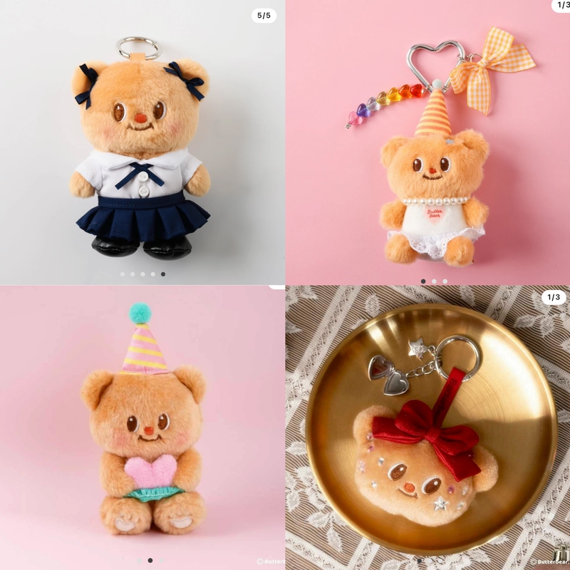 [in Stock] Thai Butter Bear Birthday-Themed Pendant Bag Keychain Hairpin Butterbear