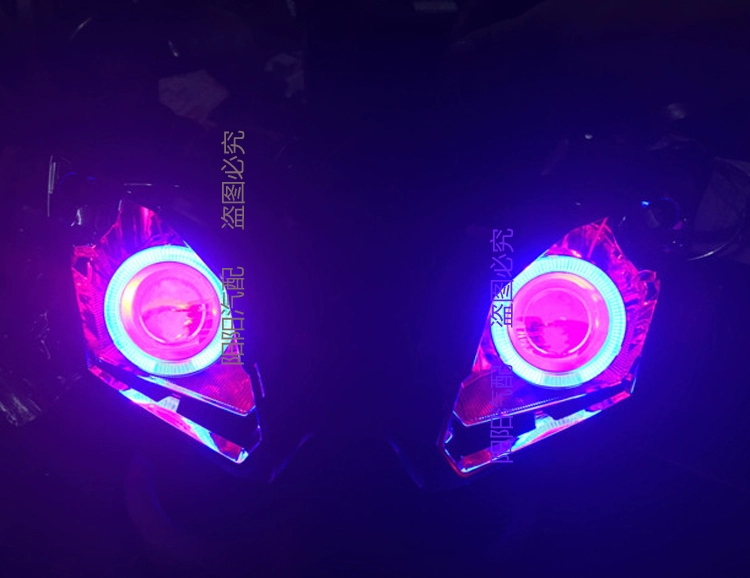 Áp dụng cho Đèn chiếu sáng phía Bắc Xe máy Lắp ráp ống kính Refit Lens Angel Eye Devil Eye Xenon Light Headlight - Đèn HID xe máy