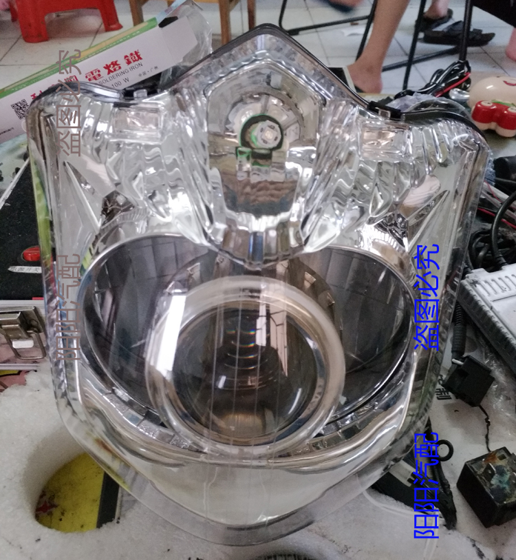 Áp dụng cho xe máy Longxin CR3 sửa đổi ống kính kép 2.8 / 3 inch Đèn Xenon mắt thiên thần Mắt quỷ - Đèn HID xe máy 	đèn pha led 50w xe máy	