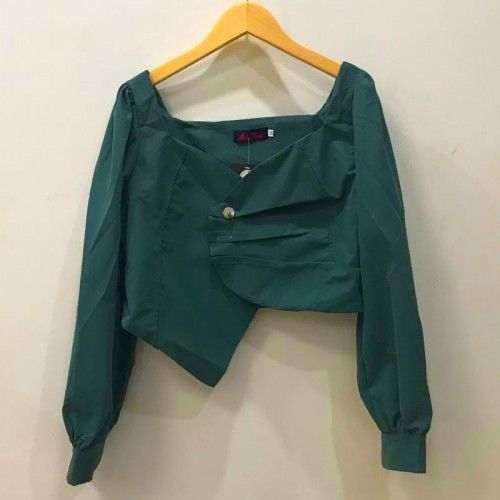 2026 Summer Korean Style Workwear Green Long-Sleeved Shirt for Women Loose Lace Splicing Niche Design Top 2026 Summer Korean Style Workwear Green Long-Sleeved Shirt for Women Loose Lace Splicing Niche Design Top