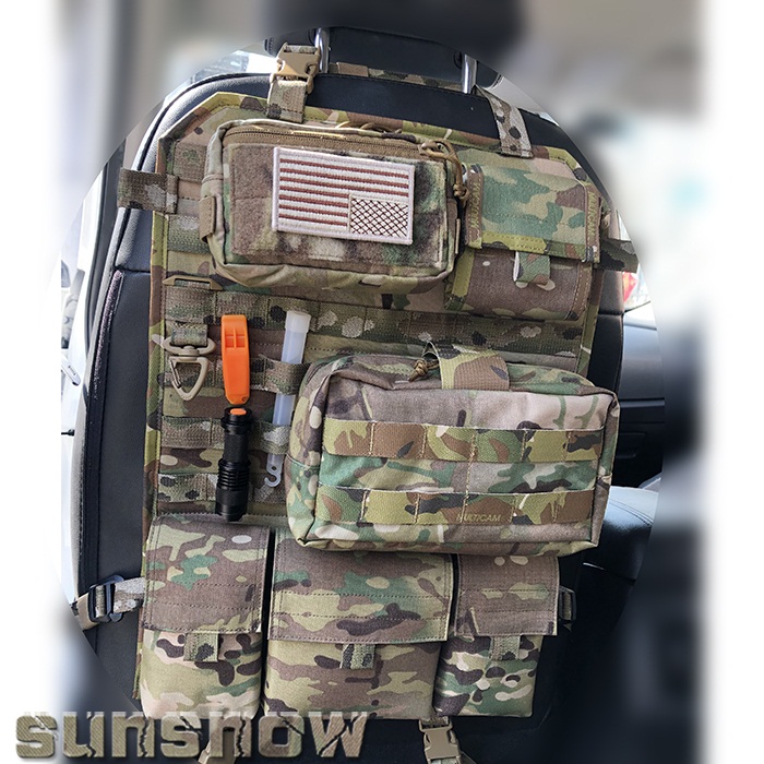 Sun Snow Multipurpose Outdoor Military Fan Tactical Car Seat Expansion Board MOLLE Containing Hanging Board Hanging Bag