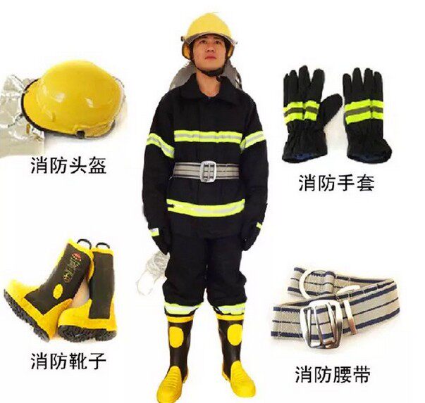 Fire clothing thickened 02 firefighters fire protection clothing fire combat clothing equipment 5 sets of helmet gloves