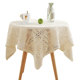 American retro hollow tablecloth ສີຂາວ pastoral ສີ່ຫລ່ຽມສີ່ຫລ່ຽມຕາຕະລາງກາເຟຕາຕະລາງຕະຫຼອດ in tablecloth photo