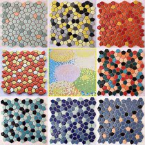 New color irregular pentagonal fragments Ceramic mosaic parquet background wall tiles Swimming pool tiles Flower beds
