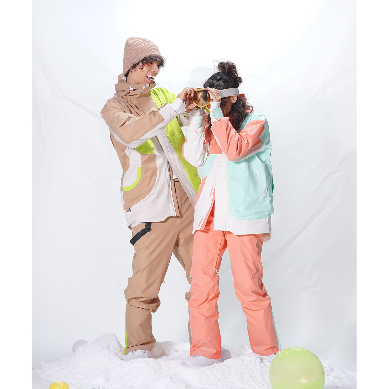 LITAN 2021 winter new product veneer warm couple tooling waterproof breathable outdoor professional ski suit top