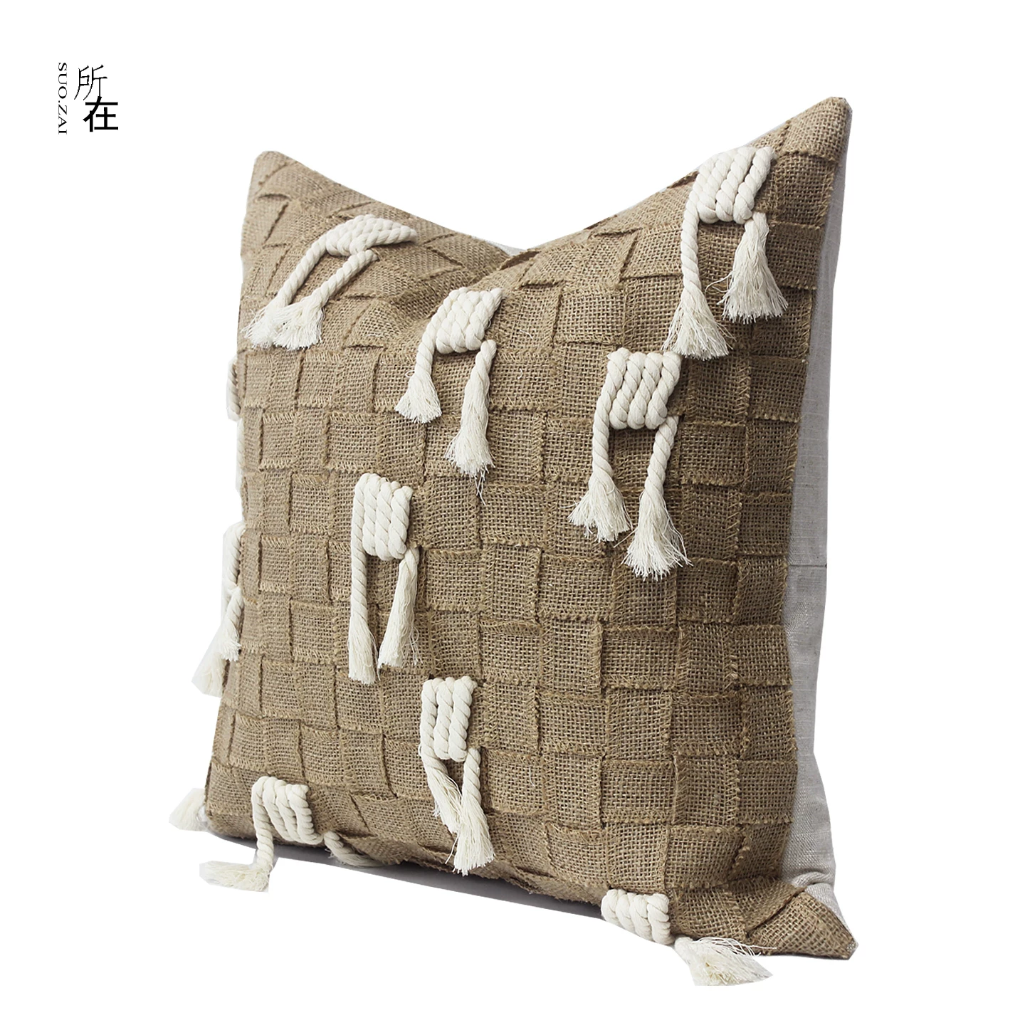 Плетёлая подушка, наволочка, диван, DIY, хлопок и лен, стиль высокого качества