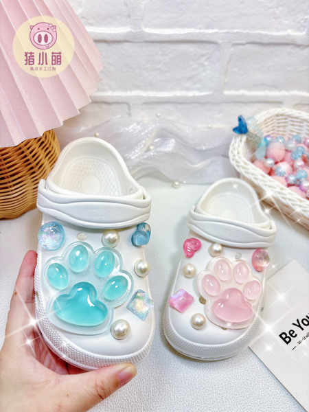 Cat's Paw Hole Shoes Girl White One-Piece Slippers Kids Swimming Outdoor Non-Slip Soft Bottom Western Style Wet Summer
