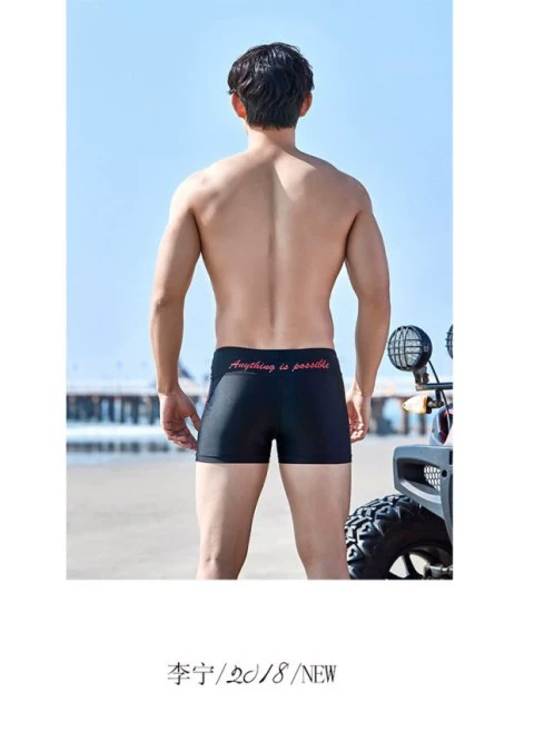 Mới Li Ning Boxing Đồ bơi Spa Quần bơi nam Quần bơi Qi Li Ning LSSN717 - Nam bơi đầm