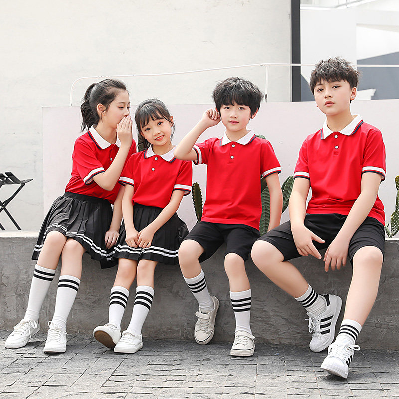 Primary school uniforms suit summer clothes kindergarten garden dress Children's Inn Wind Games College Summer Custom Class