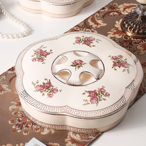 Eurostyle snacks candy box home modern living room ceramic sub-grid with lid dried fruit pan melon tray creative fruit tray