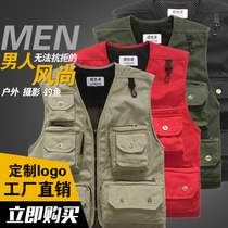 Professional fine canvas Hunter photography vest three-dimensional multi-pocket vest photographer group purchase reporter vest autumn