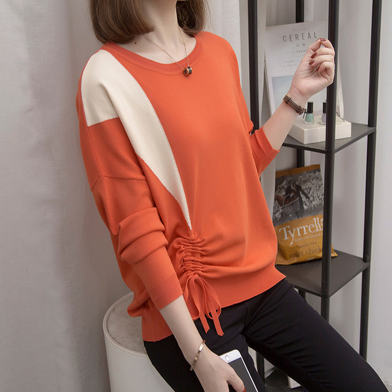 Hong Kong steps up overweight women's clothing spring sweater foreign pie haircut jersey blouse jacket chubby girl girl 200 catty