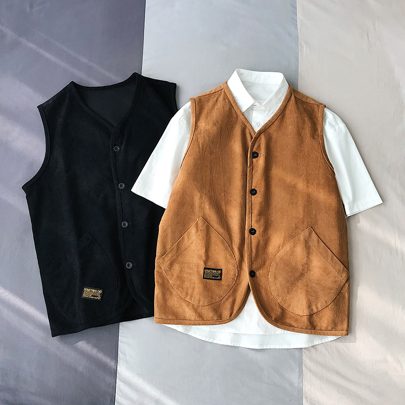 Mùa hè 2020 mới vest nam vest nam phong cách Hồng Kông áo khoác cỡ lớn hợp thời trang A110-JK04-P50 - Dệt kim Vest