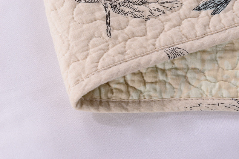 Покрывало для кровати 绗缝三件套夹棉床单|纯棉加厚美式夏凉被床盖空调被床品套件