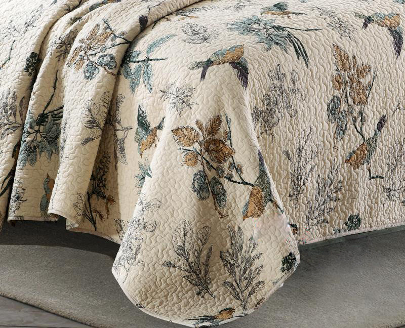 Покрывало для кровати 绗缝三件套夹棉床单|纯棉加厚美式夏凉被床盖空调被床品套件