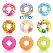 INTEX inflatable swimming ring adult thickened adult plus floating ring large armpit male and female life-saving pump