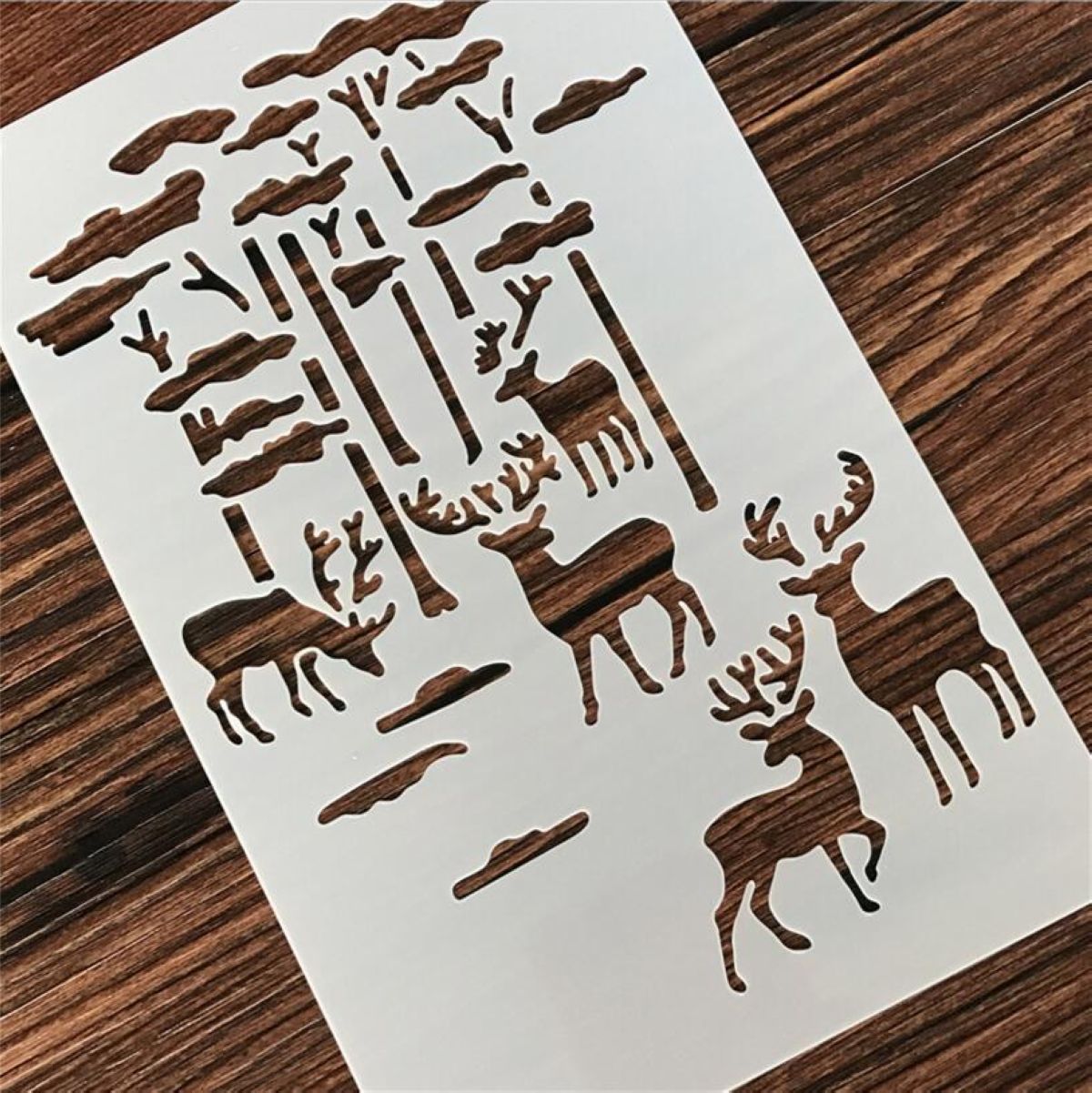 Reusable template for spray spray pigment for spray mold for soft template forest elk