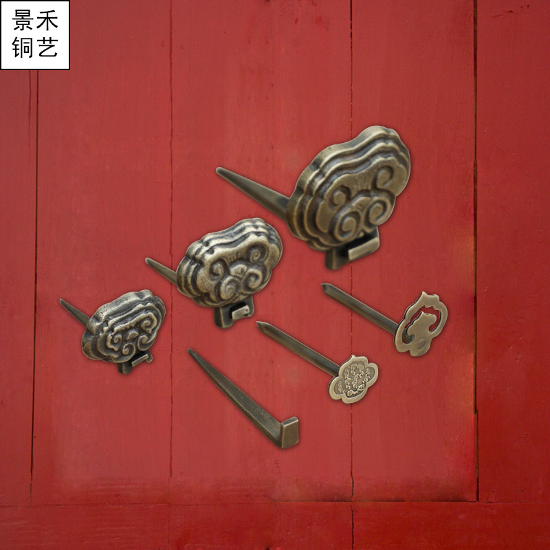 New Chinese style of plaque Pure Bronze Brass Hook Antique Plaque with Cross Embroidered Picture Frame Flat Nursery drag Painting Nails