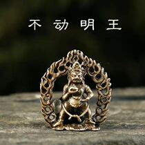 Antique copper Nepal tantric stationary ming wang medallion bronze Tibetan Buddhist statues Amulet pendant antique bronze statue