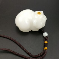 Natural Afghan Jade Xinjiang Hetian jade pig Wen play handlebar Jade with Jade