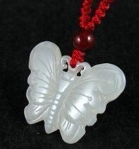 Hetian Jade butterfly pendant Sheep fat white jade pendant pendant Butterfly pendant Jade pendant