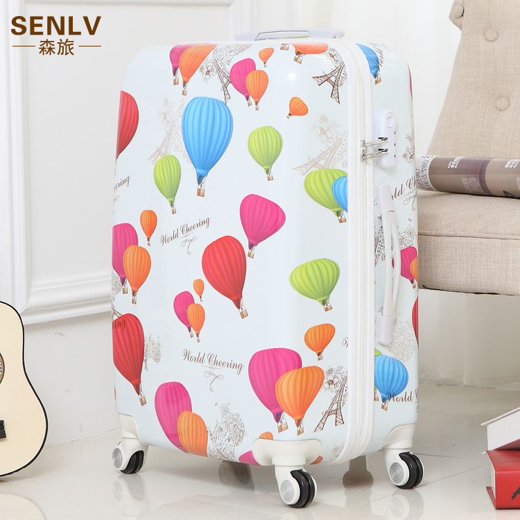 Cartoon mẫu cầu vồng mới gương hành lý xe đẩy vali phổ bánh xe mật khẩu lên máy 20 inch 24 inch nữ vali kéo cao cấp