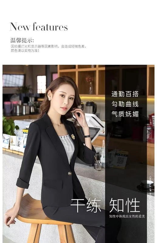 Phù hợp với nữ chuyên nghiệp 2018 thời trang mới mùa xuân và mùa thu khí chất quần áo công sở phù hợp với nữ nhỏ phù hợp với nữ quầy lễ tân quần áo nữ