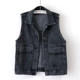 ສີດໍາ Casual Denim Vest ແມ່ຍິງ Vest Retro 2024 ພາກຮຽນ spring ແລະດູໃບໄມ້ລົ່ນໃຫມ່ວ່າງຂະຫນາດໃຫຍ່ Jacket Vest Clip Sleeveless