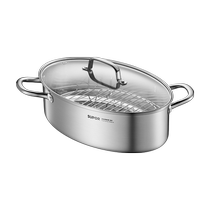 Supor steamer household steamer 304 stainless steel large-capacity multi-purpose fish steamer open fire special steaming dish artifact