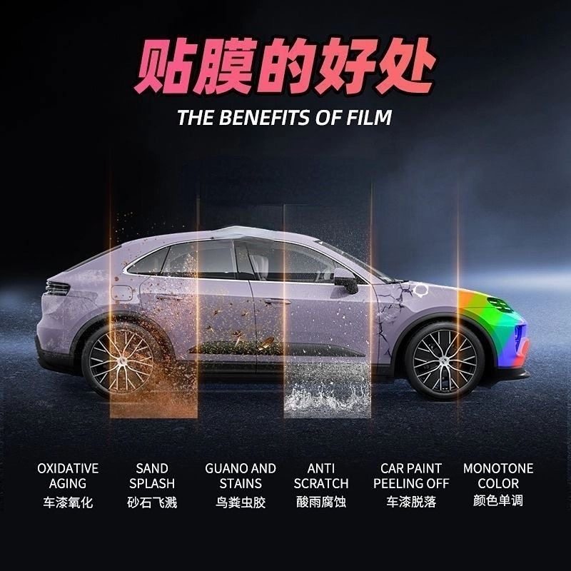 Imported Pet Car Color Change Film, Ultra-Bright Piano Black Warrior, Full Body Car Roof Motorcycle Color Change Modification Film
