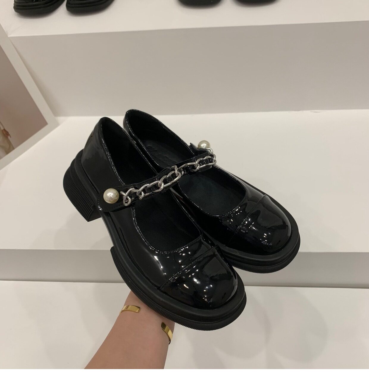 Туфли Мэри Джейн 厚底小香风小皮鞋女鞋子2024新款玛丽珍黑色春秋冬季加绒乐福单鞋 OTHER