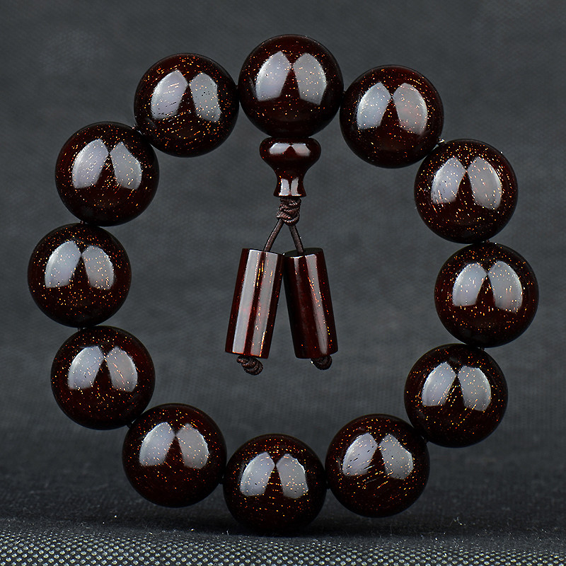 Small Leafy Purple Sandalwood Bracelet of the Old material full of Venus 20mm men's Buddha pearl 18mm wooden handmade