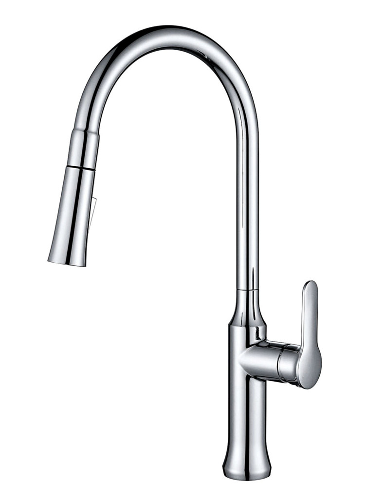 Derui hot and cold pull-out faucet all copper rotatable Spanish track ceramic spool C0031 promotion