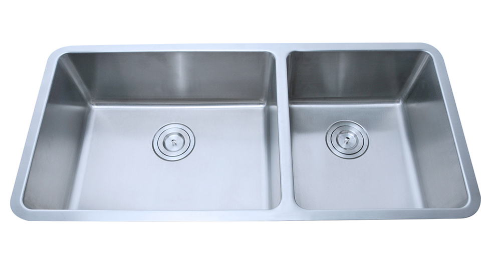 Sub-American sink SUS304 positive material stainless steel oversized double sink exit stage basin special long wire drawing double cylinder A9645
