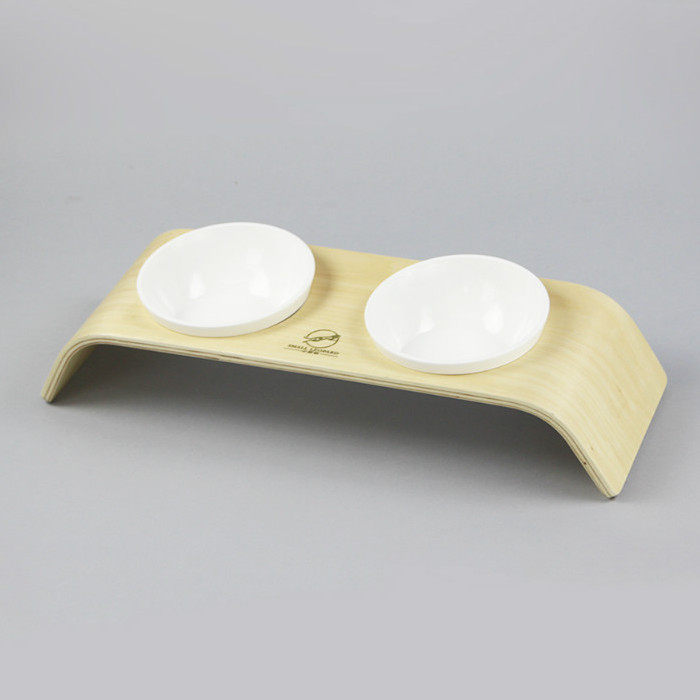 Three Bowls Cat Bowl protection Cervical Spine High Foot Cat Food Bowl Table Cat Food Basin Anti-Flap Pet Bowl Shelf Solid Wood