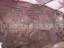 Wrought copper relief copper brass glass fiber reinforced plastic antique copper relief sandstone background wall decoration sculpture design custom-made