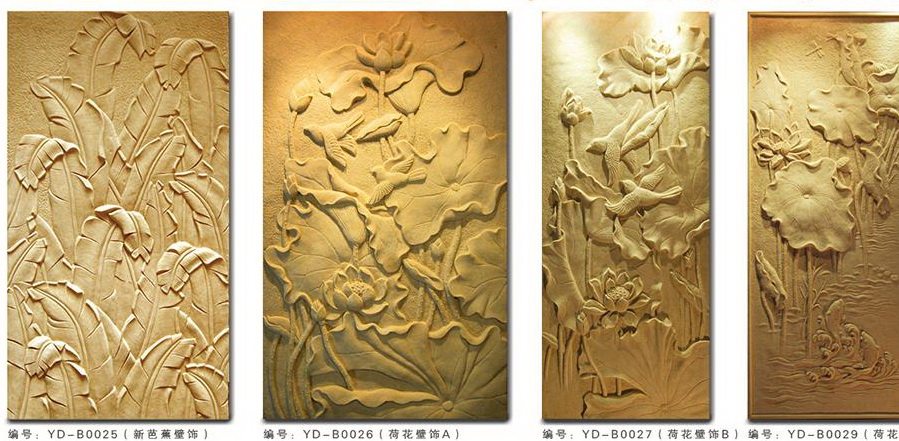 Sandstone relief mural porch hollow decorative image background wall transparent Chinese European screen cornucopia